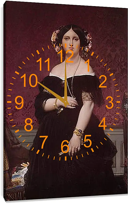 Часы картина - Madame Paul Sigisbert Moitessier. Жан Огюст Доминик Энгр