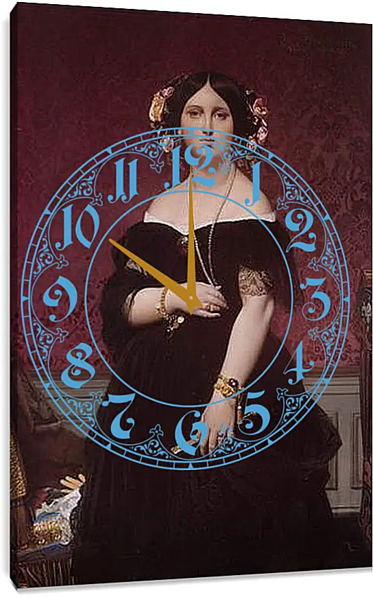 Часы картина - Madame Paul Sigisbert Moitessier. Жан Огюст Доминик Энгр