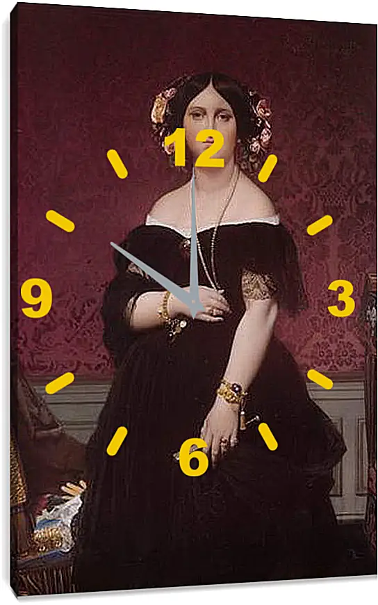 Часы картина - Madame Paul Sigisbert Moitessier. Жан Огюст Доминик Энгр