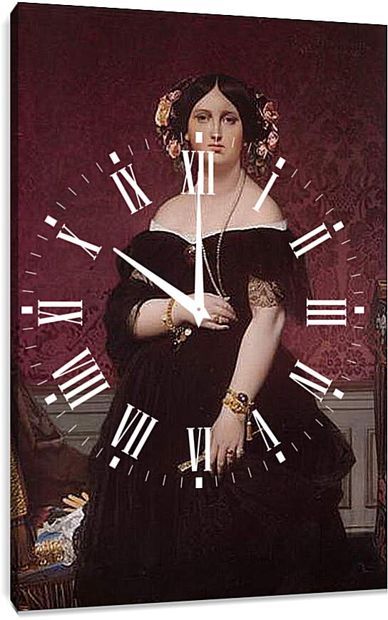 Часы картина - Madame Paul Sigisbert Moitessier. Жан Огюст Доминик Энгр
