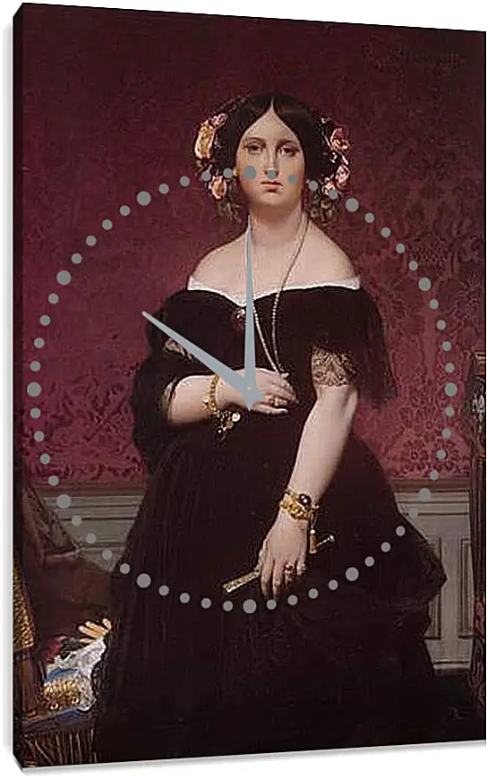 Часы картина - Madame Paul Sigisbert Moitessier. Жан Огюст Доминик Энгр