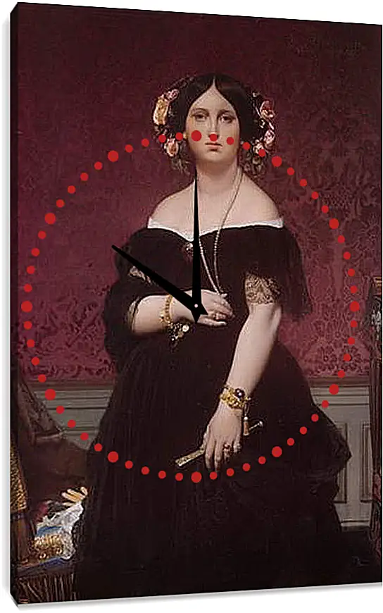Часы картина - Madame Paul Sigisbert Moitessier. Жан Огюст Доминик Энгр