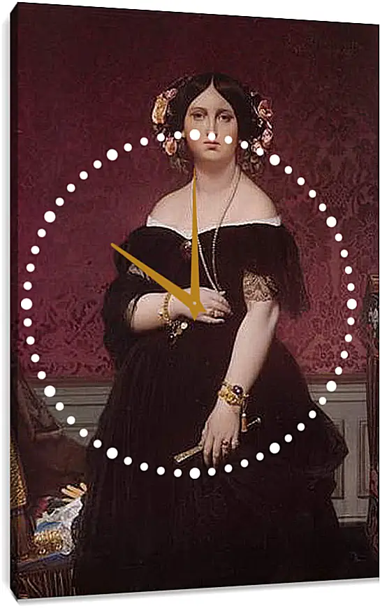Часы картина - Madame Paul Sigisbert Moitessier. Жан Огюст Доминик Энгр