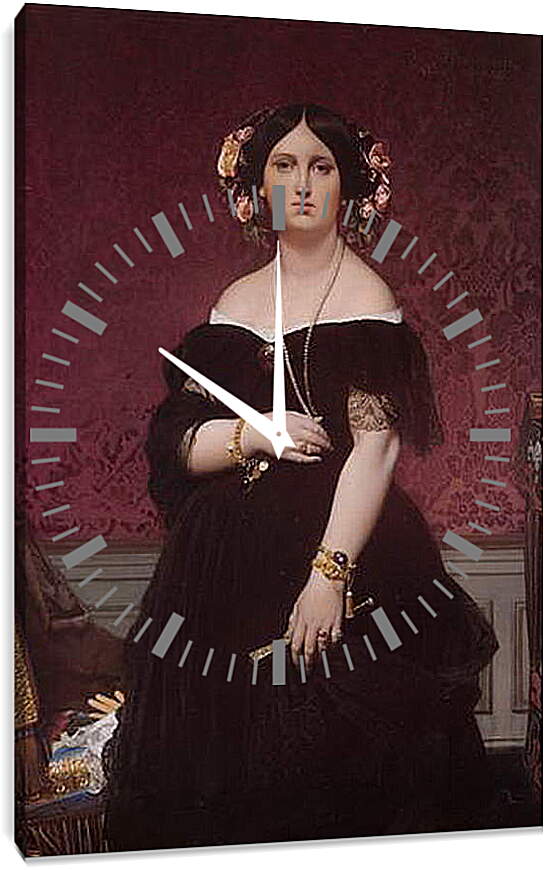 Часы картина - Madame Paul Sigisbert Moitessier. Жан Огюст Доминик Энгр
