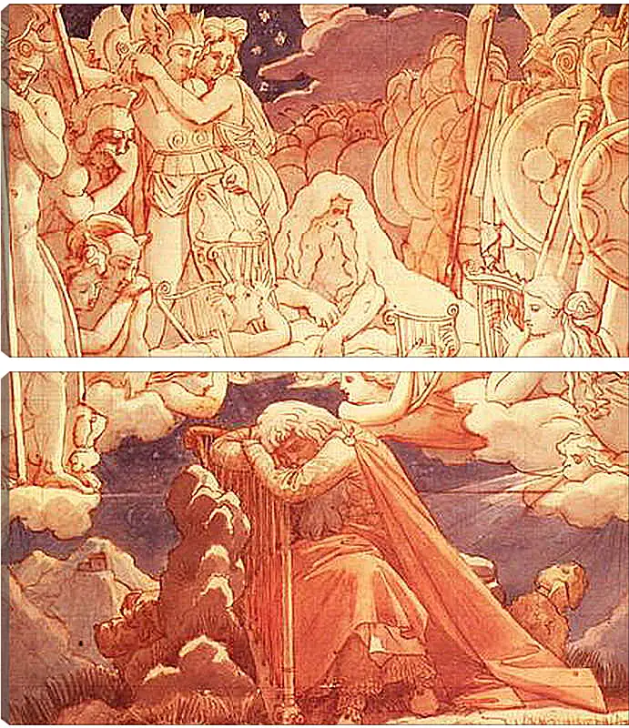 Модульная картина - The Dream of Ossian. Жан Огюст Доминик Энгр