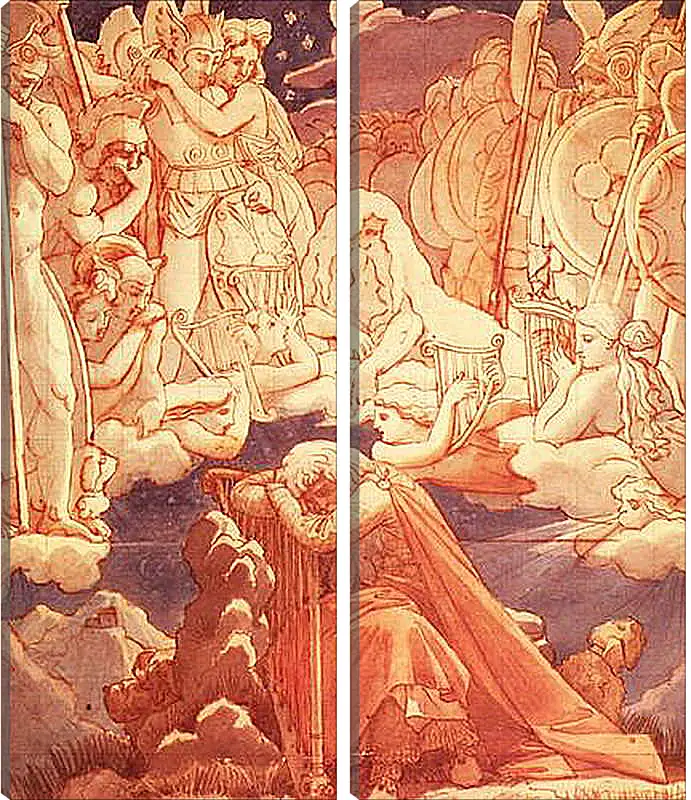 Модульная картина - The Dream of Ossian. Жан Огюст Доминик Энгр