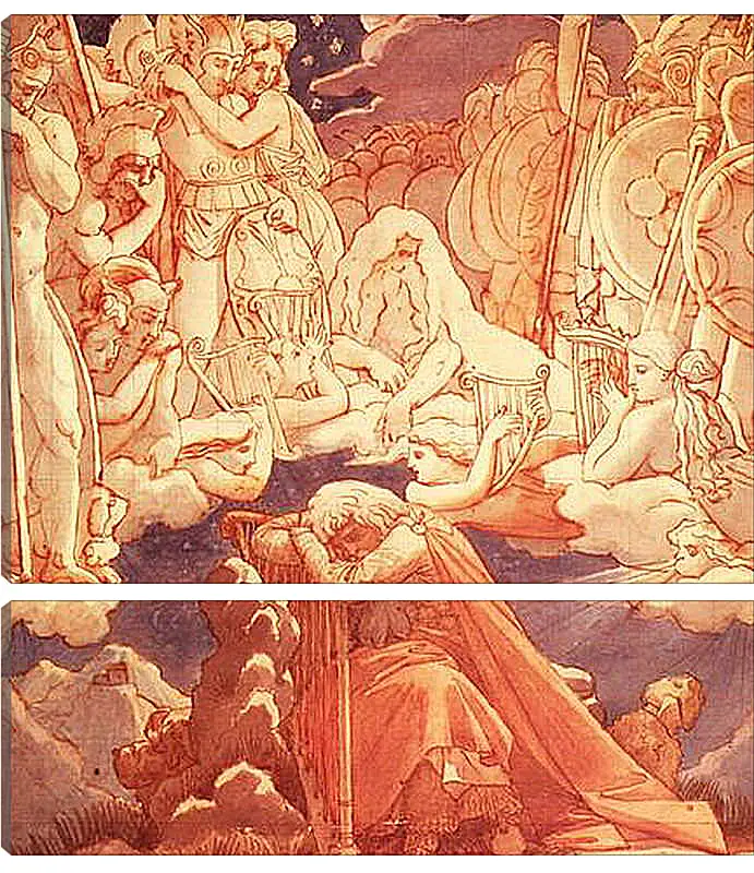 Модульная картина - The Dream of Ossian. Жан Огюст Доминик Энгр