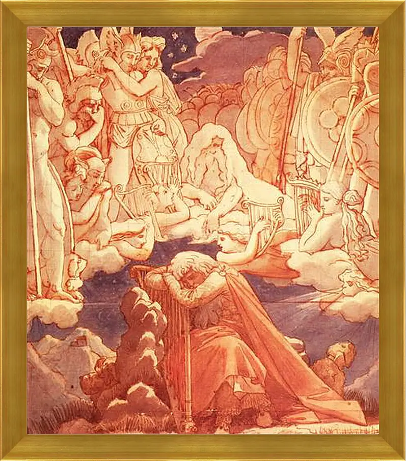 Картина в раме - The Dream of Ossian. Жан Огюст Доминик Энгр