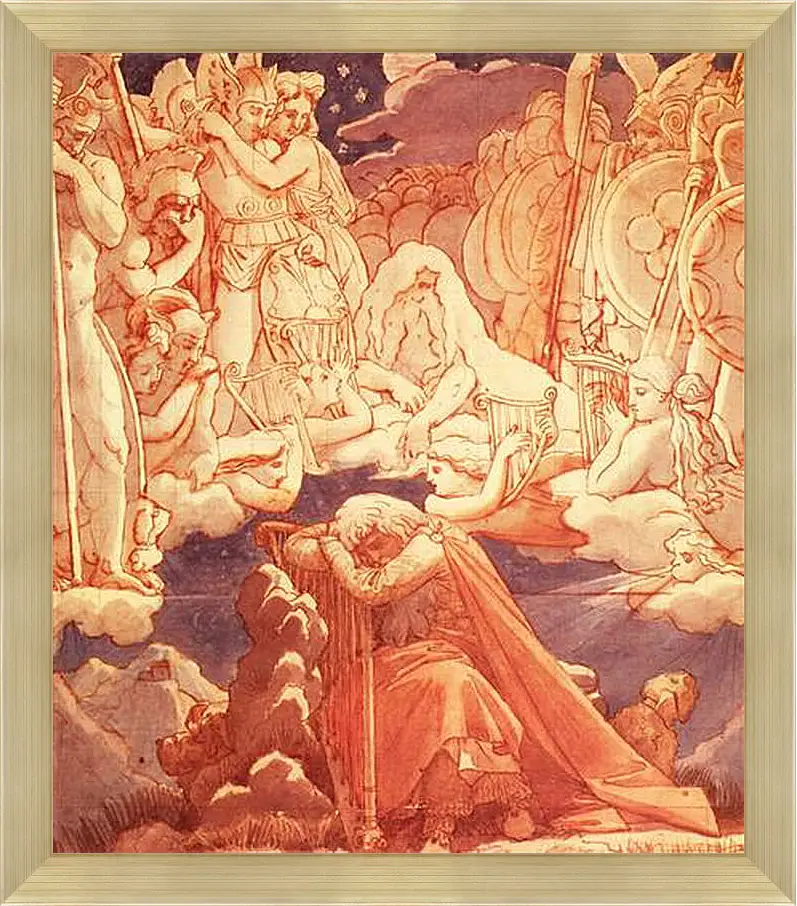 Картина в раме - The Dream of Ossian. Жан Огюст Доминик Энгр