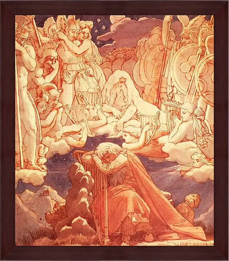 Картина в раме - The Dream of Ossian. Жан Огюст Доминик Энгр