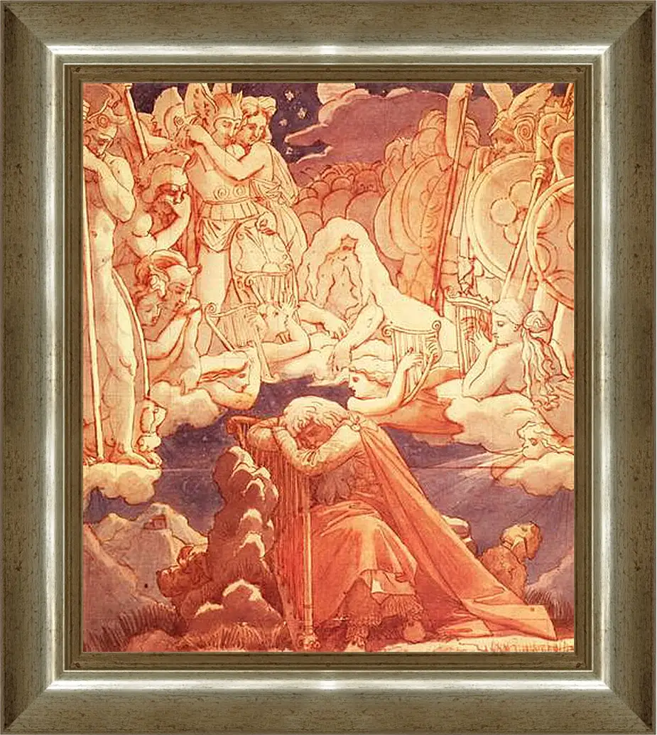 Картина в раме - The Dream of Ossian. Жан Огюст Доминик Энгр