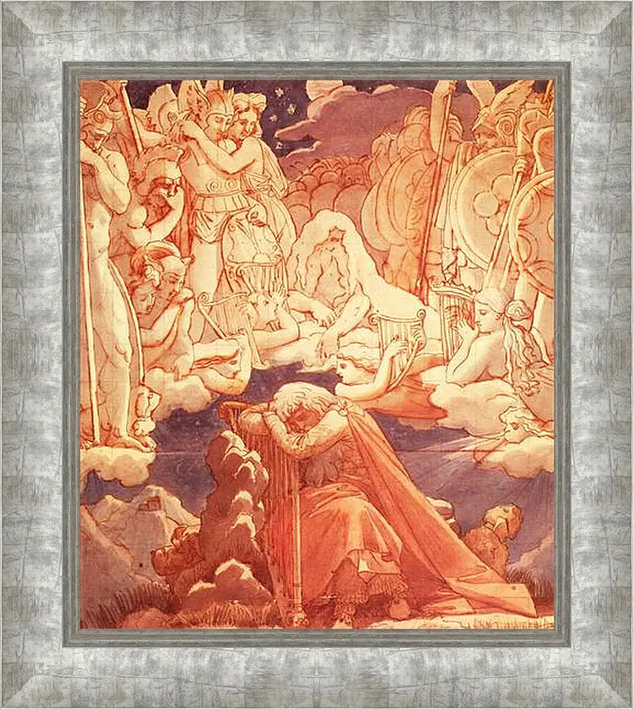 Картина в раме - The Dream of Ossian. Жан Огюст Доминик Энгр