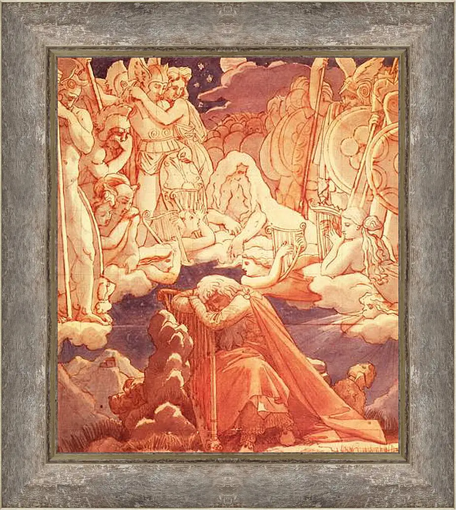 Картина в раме - The Dream of Ossian. Жан Огюст Доминик Энгр
