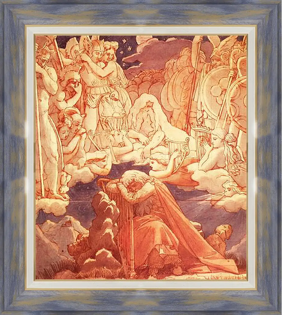 Картина в раме - The Dream of Ossian. Жан Огюст Доминик Энгр