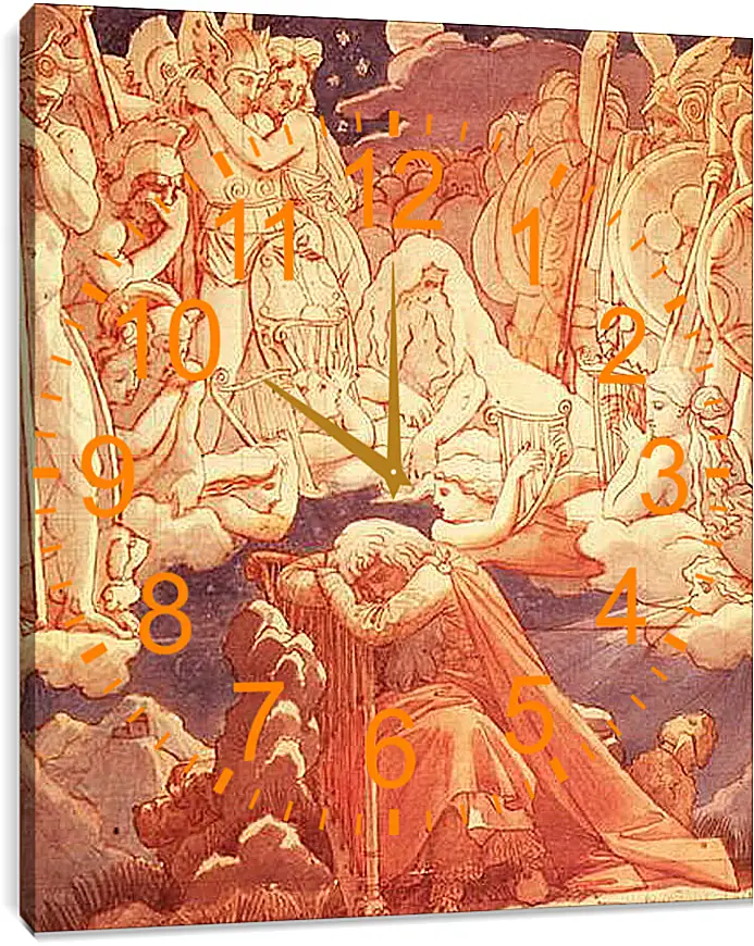 Часы картина - The Dream of Ossian. Жан Огюст Доминик Энгр