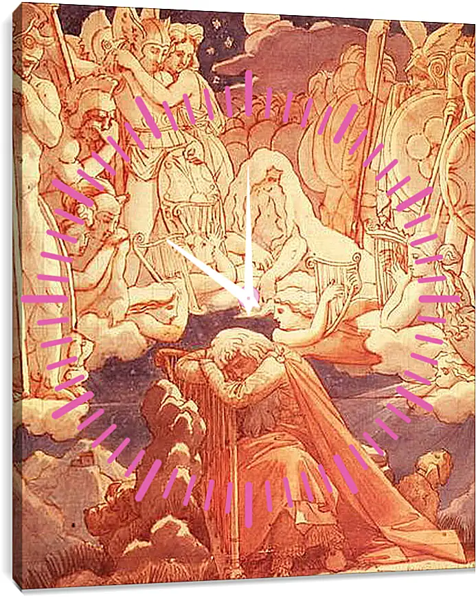 Часы картина - The Dream of Ossian. Жан Огюст Доминик Энгр