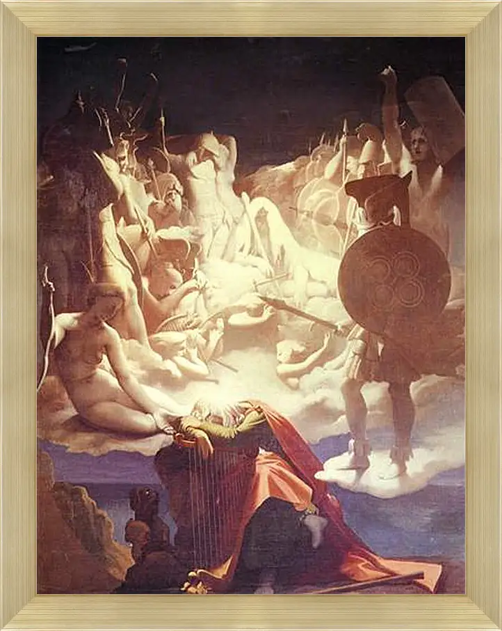 Картина в раме - The Dream of Ossian. Жан Огюст Доминик Энгр