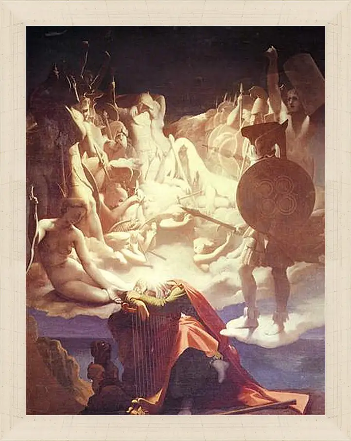 Картина в раме - The Dream of Ossian. Жан Огюст Доминик Энгр