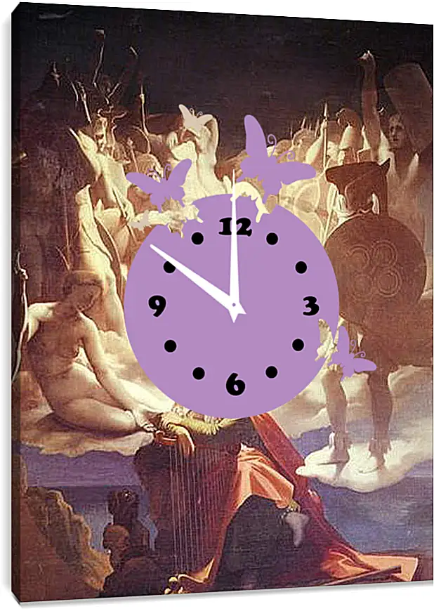 Часы картина - The Dream of Ossian. Жан Огюст Доминик Энгр