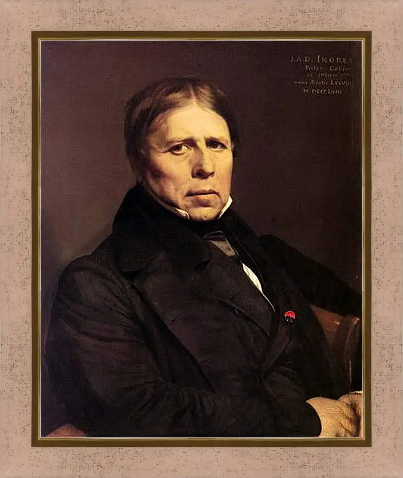 Картина в раме - Self-Portrait at Seventy Eight. Жан Огюст Доминик Энгр
