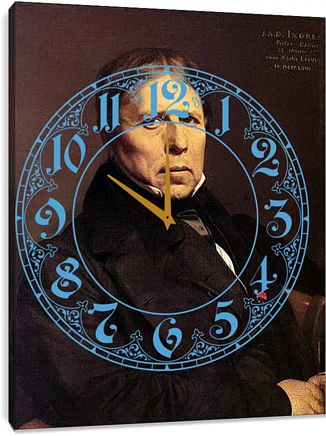 Часы картина - Self-Portrait at Seventy Eight. Жан Огюст Доминик Энгр