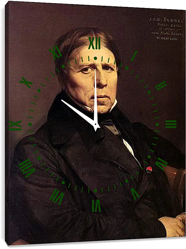 Часы картина - Self-Portrait at Seventy Eight. Жан Огюст Доминик Энгр