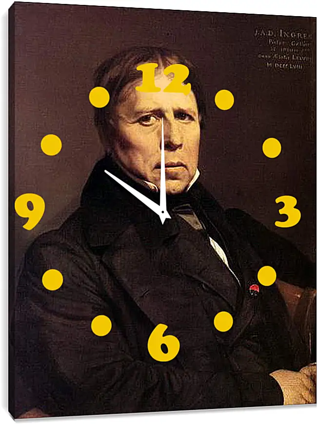 Часы картина - Self-Portrait at Seventy Eight. Жан Огюст Доминик Энгр