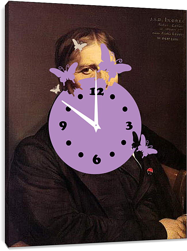 Часы картина - Self-Portrait at Seventy Eight. Жан Огюст Доминик Энгр
