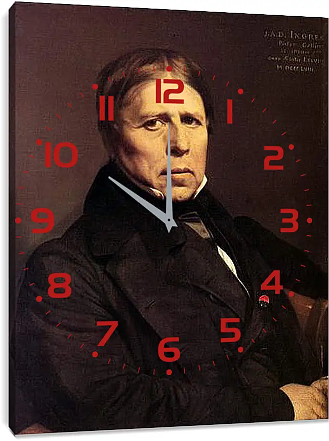 Часы картина - Self-Portrait at Seventy Eight. Жан Огюст Доминик Энгр