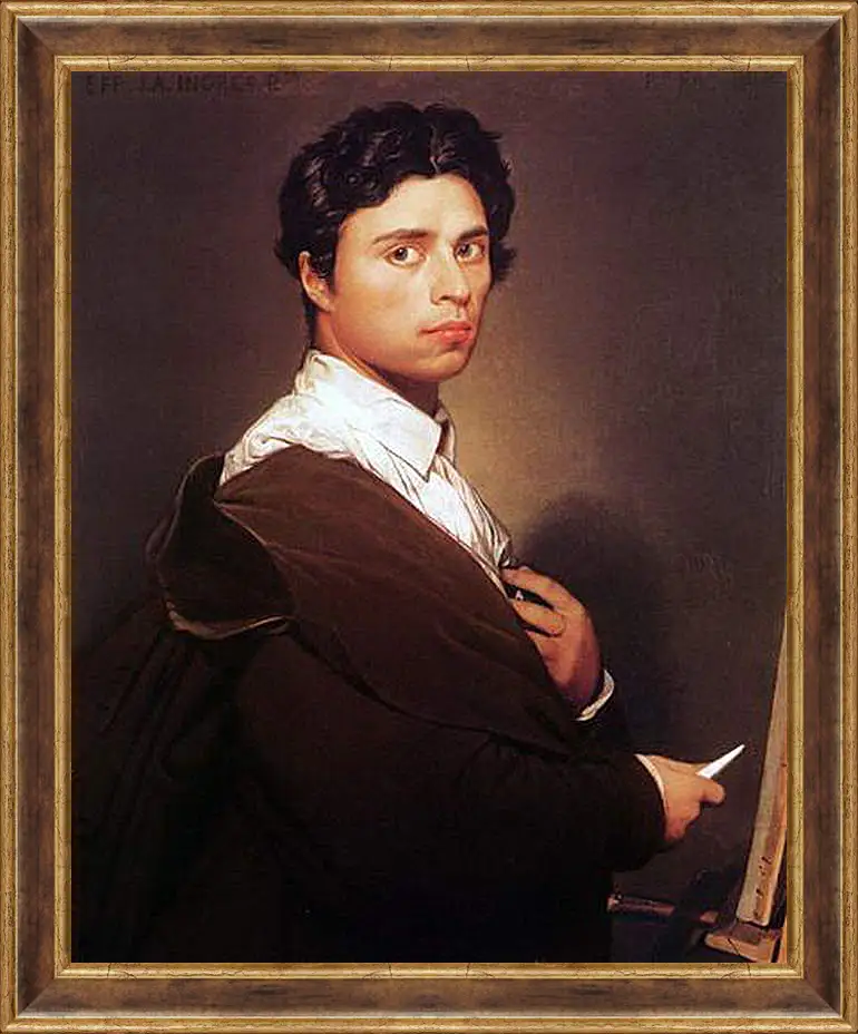 Картина в раме - Self-Portrait at Age Twenty Four. Жан Огюст Доминик Энгр
