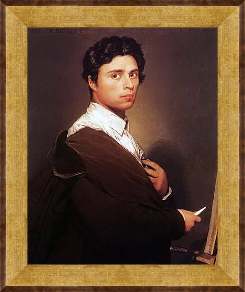 Картина в раме - Self-Portrait at Age Twenty Four. Жан Огюст Доминик Энгр