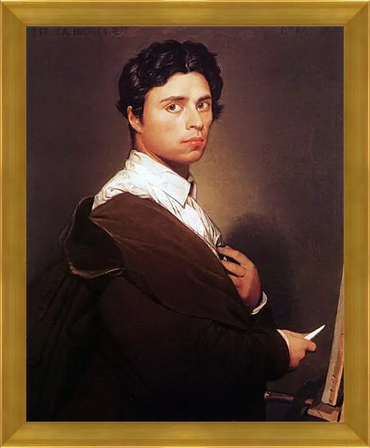 Картина в раме - Self-Portrait at Age Twenty Four. Жан Огюст Доминик Энгр