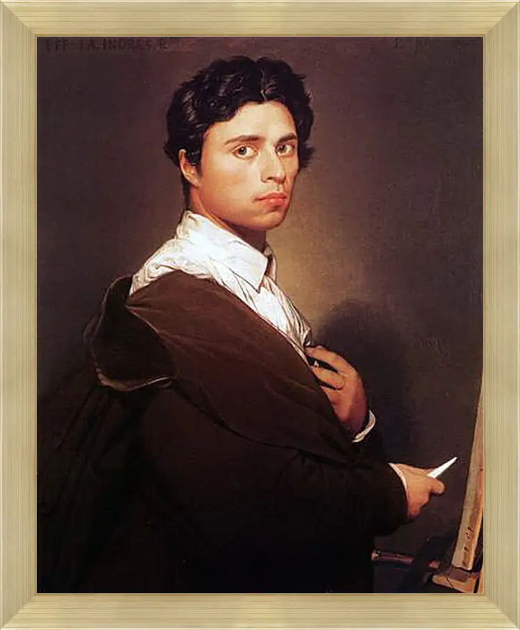 Картина в раме - Self-Portrait at Age Twenty Four. Жан Огюст Доминик Энгр
