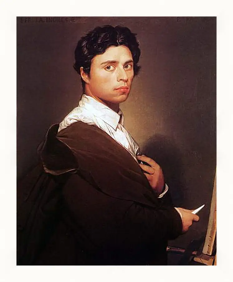 Картина в раме - Self-Portrait at Age Twenty Four. Жан Огюст Доминик Энгр
