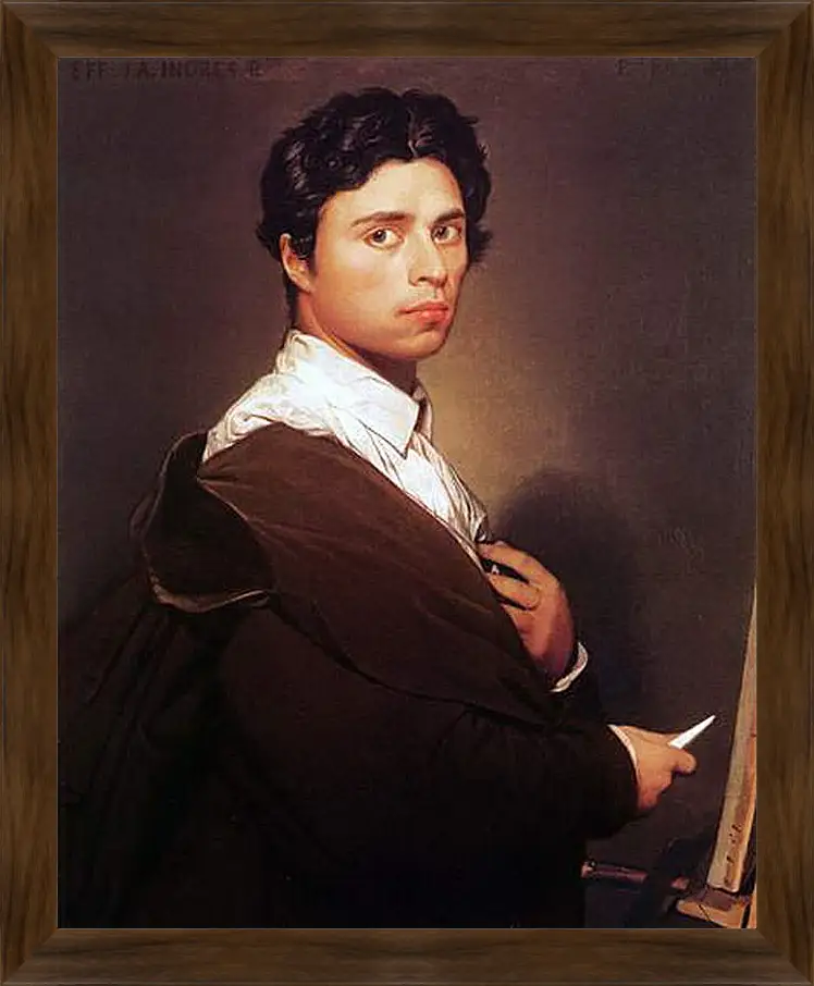 Картина в раме - Self-Portrait at Age Twenty Four. Жан Огюст Доминик Энгр
