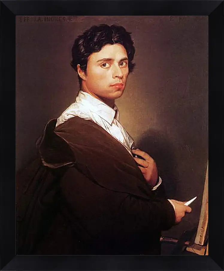 Картина в раме - Self-Portrait at Age Twenty Four. Жан Огюст Доминик Энгр
