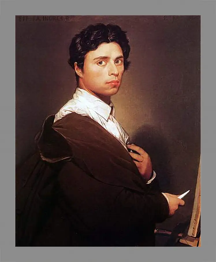 Картина в раме - Self-Portrait at Age Twenty Four. Жан Огюст Доминик Энгр
