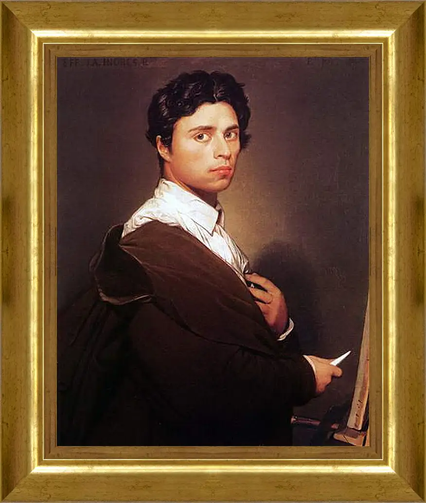 Картина в раме - Self-Portrait at Age Twenty Four. Жан Огюст Доминик Энгр
