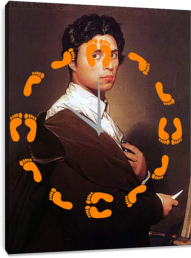 Часы картина - Self-Portrait at Age Twenty Four. Жан Огюст Доминик Энгр
