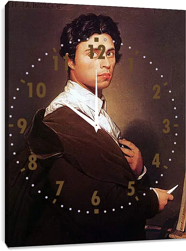Часы картина - Self-Portrait at Age Twenty Four. Жан Огюст Доминик Энгр