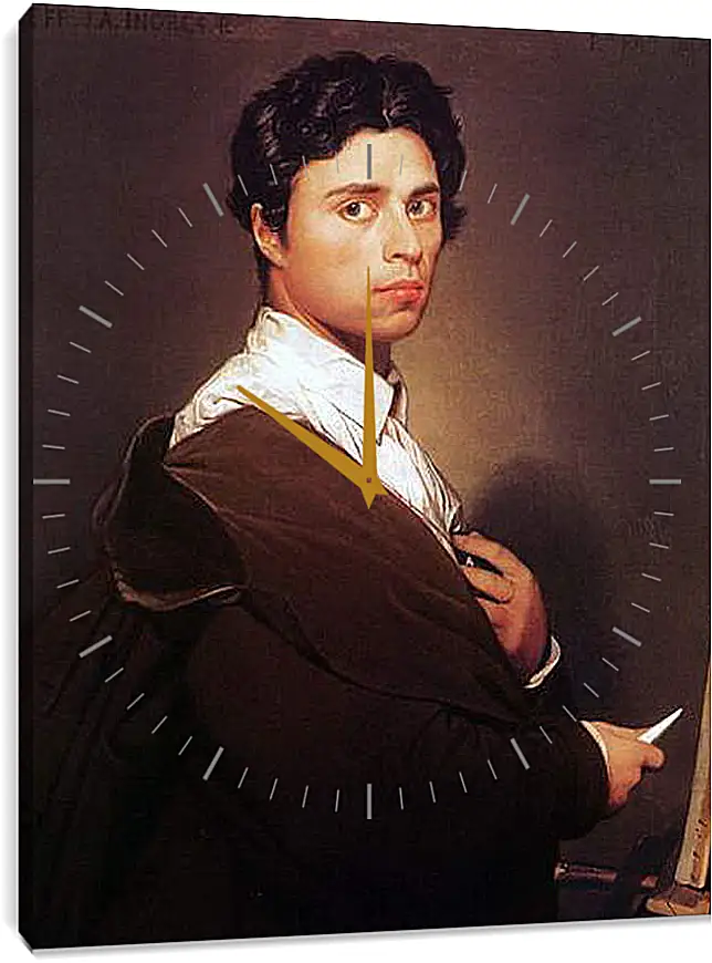 Часы картина - Self-Portrait at Age Twenty Four. Жан Огюст Доминик Энгр
