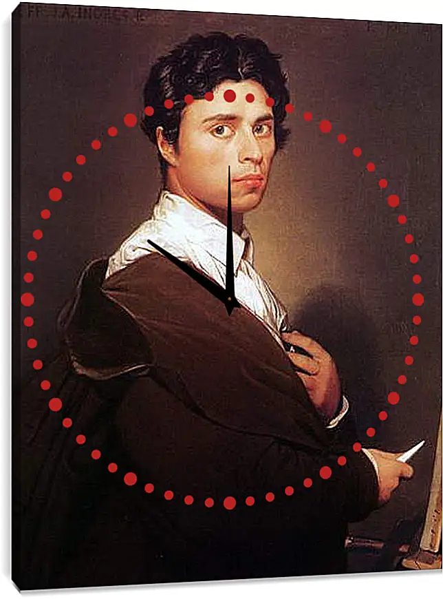 Часы картина - Self-Portrait at Age Twenty Four. Жан Огюст Доминик Энгр
