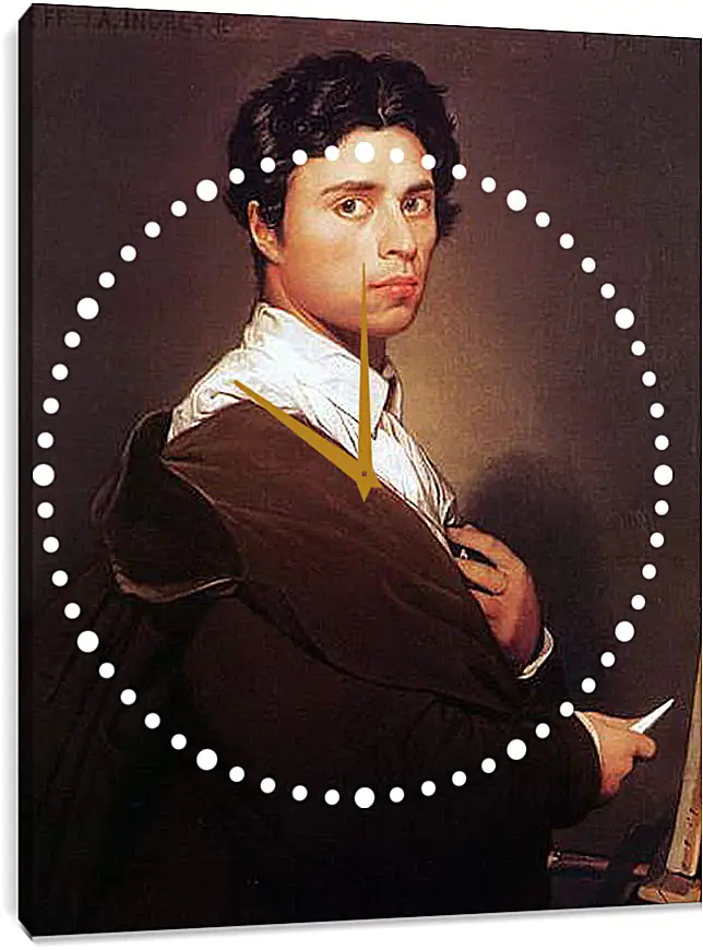 Часы картина - Self-Portrait at Age Twenty Four. Жан Огюст Доминик Энгр
