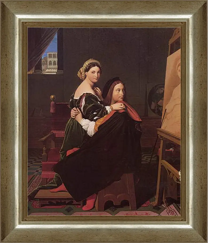 Картина в раме - Raphael and the Fornarina. Жан Огюст Доминик Энгр