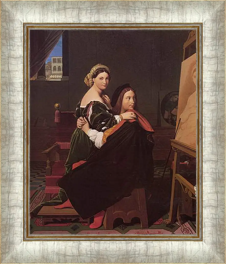 Картина в раме - Raphael and the Fornarina. Жан Огюст Доминик Энгр