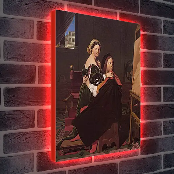 Лайтбокс световая панель - Raphael and the Fornarina. Жан Огюст Доминик Энгр