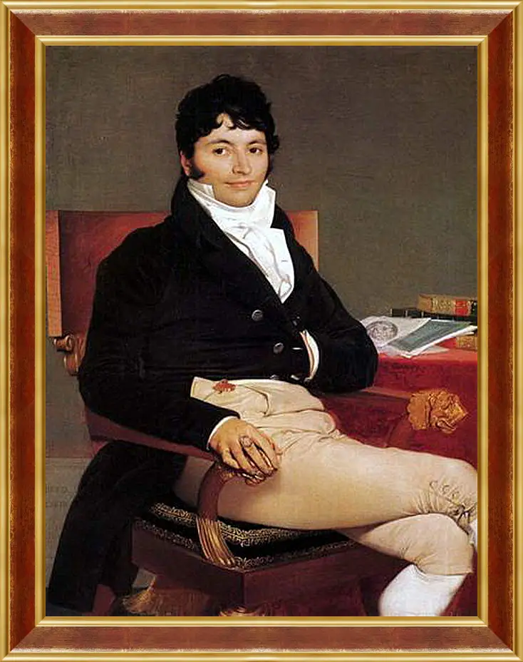 Картина в раме - Portrait of Philibert Riviere. Жан Огюст Доминик Энгр
