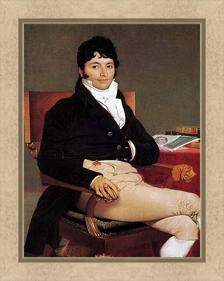 Картина в раме - Portrait of Philibert Riviere. Жан Огюст Доминик Энгр
