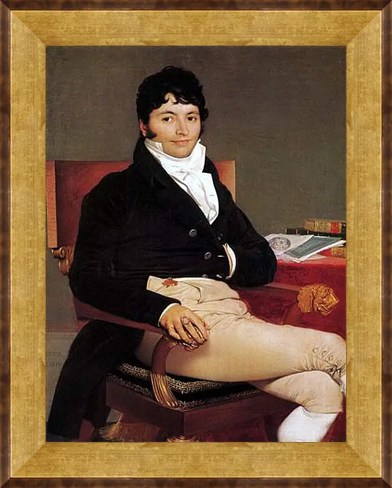 Картина в раме - Portrait of Philibert Riviere. Жан Огюст Доминик Энгр