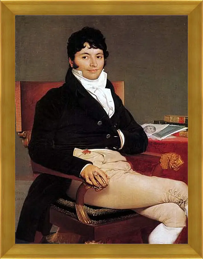 Картина в раме - Portrait of Philibert Riviere. Жан Огюст Доминик Энгр